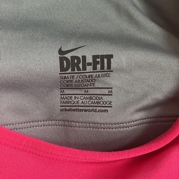 Nike Women Dri Fit Racerback Workout Tank Top • Hot Barbie Pink • M Medium - Picture 8 of 11